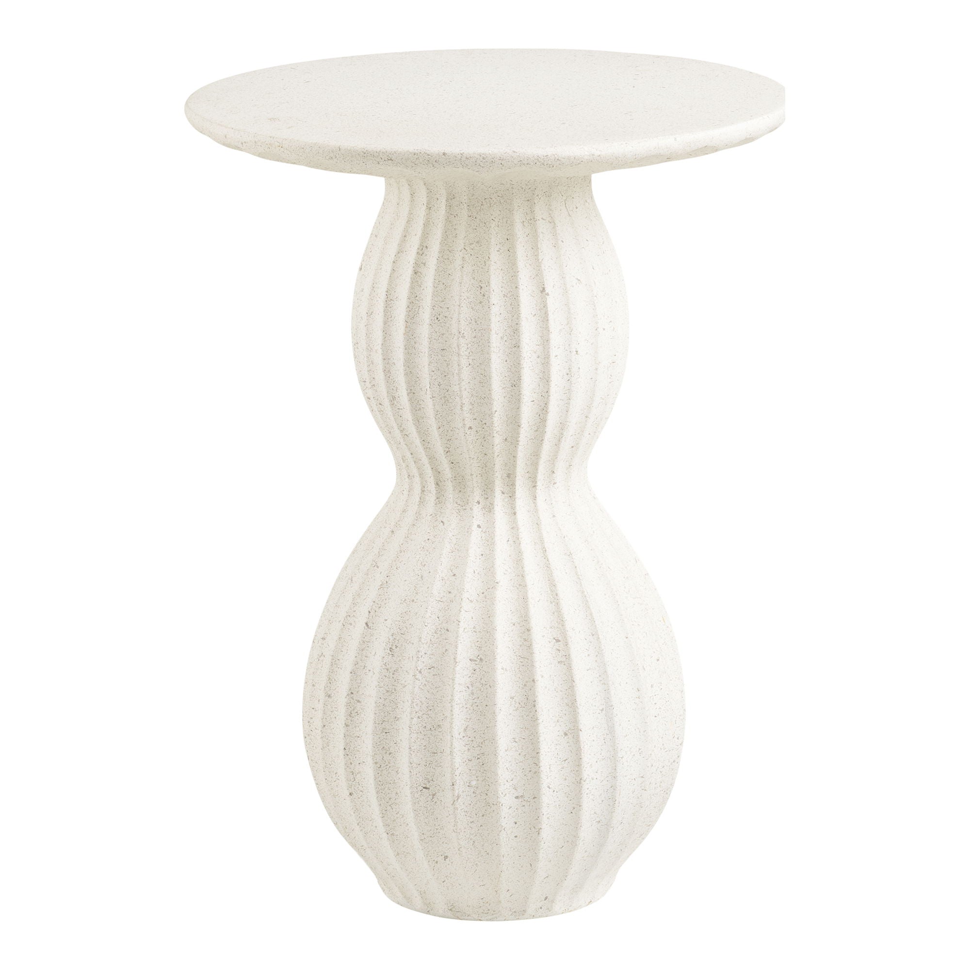 Newtown bijzettafel van House Nordic in wit fiberclay, rond blad met zachte matte finish voor minimalistisch interieur